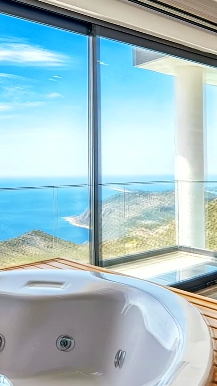 Bañera con vistas al mar